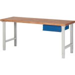 Werkbank Ser.BK 650 B2000xT700xH790-1140mm Buche massiv grau/blau 1 Schubl.TW