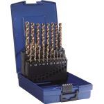 Spiralbohrersatz DIN338 Typ VA D.1-10x0,5mm HSS-Co5 dampf.19tlg.Ku.-Kass.TECWERK