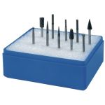 Kleinfrässtiftesatz Schaft-D.3mm 10-tlg.HM Verz.Kreuz Ku.-Kass.TECWERK