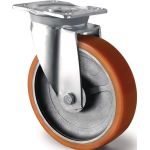 Schwerlastlenkrolle D.160mm Trgf.800kg Lenkrolle Guß-PU 135mm 110mm TECWERK