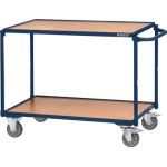 Tischwagen 2 Ladeflächen L850xB500mm saphirblau Trgf.300kg Bügel waager.TECWERK