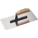 Glättekelle L.280mm B.130mm Zahn 10x10 rostfr.H-Heft VA S.0,7mm TECWERK