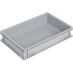 Transportbehälter L600xB400xH120mm grau PP Muschelgr.Seitenwände geschl.TECWERK