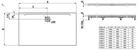 Laufen Duschwanne LAUFEN PRO re-e Ab seitl lange S 1600x750x32mm an