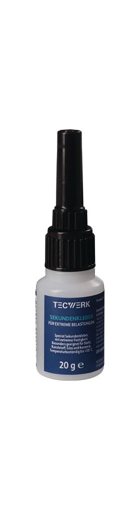 Sekundenkleber f.extreme Belastungen 20g farblos Flasche TECWERK