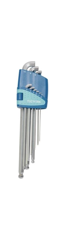 Winkelschraubendrehersatz 9-tlg.Ku.-Halter SW 1,5-10mm kurzer Schenkel TECWERK