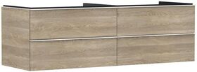 HG Waschtischunterschrank Xelu Q 1560x485x550mm Ei natur Griff mattweiß