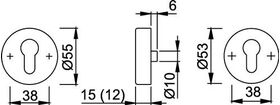 Schutzrosette E42NSA VA F69 rd.o.ZA S.12mm HOPPE