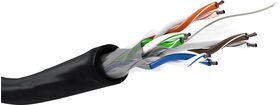 CAT 6 Outdoor Netzwerkkabel, U/UTP, schwarz, 100m- VPE: 1