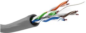 CAT 6 Netzwerkkabel, U/UTP, grau, 100m- VPE: 1