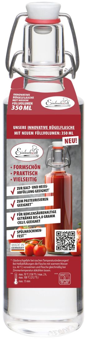 EINKOCHWELT  Bügelflasche 350ml rd m.K.St.  - 6 VPE