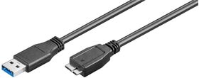 USB-3.0-Kabel mit Micro-B, schwarz, 0.5m- VPE: 1
