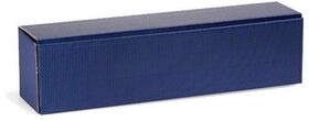 Flaschengeschenkkarton Maße 385x92x96mm saphirblau offene Welle saphirblau - VPE: 50
