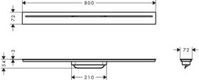 HG Fertigset AXOR Drain Duschrinne 800mm brushed brass