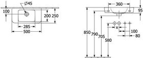 V&B Handwaschbecken O.NOVO COMPACT 500x250mm o HL ohne ÜL we C+