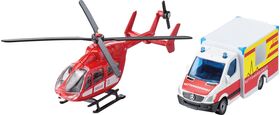 SIKU MB Rettungswagen und Helikopter