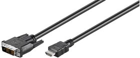 DVI-D/HDMI™-Kabel, vernickelt, 5m- VPE: 1