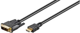 DVI-D/HDMI™-Kabel, vergoldet, 1m- VPE: 1