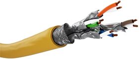 GHMT-zertifiziertes CAT 8.1 Verlegekabel, S/FTP (PiMF), gelb, 25m- VPE: 1