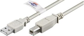 USB 2.0 Hi-Speed-Kabel mit USB-Zertifikat, grau, 3m- VPE: 1