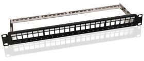 19 Zoll (48,3 cm) Keystone-Patchpanel (STP), unbestückt (1 HE), mit Erdungskabel- VPE: 1