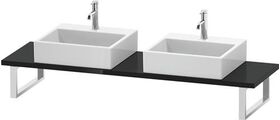 Duravit Konsole L-CUBE 30 St. 2 Ausschn. 480 schwarz hochglanz