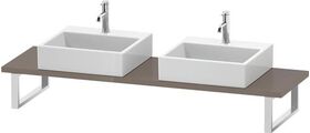Duravit Konsole L-CUBE 30 St. 2 Ausschn. 480 fla grey hochglanz