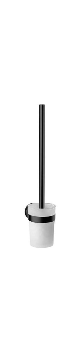 Emco Toilettenbürstengarnitur ROUND Wdmod. Beh Kr-Gl satiniert schwarz EMCO