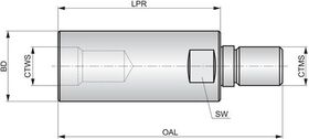 Fräseraufnahme ISO AT.M16-IHA.M12.040 Grundkörper-D. 29mm PRAMET