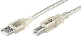 USB 2.0 Hi-Speed-Kabel, transparent, 1m- VPE: 1
