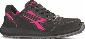 Damensicherheitsschuh RU20156 ELECTRA Größe 41 schwarz/pink S1P SRC ESD EN ISO 20345 weiches gelochtes Velourleder U.POWER