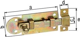 Fensterriegel L.61mm B.26mm Form ger. STA galv. gelb verz. Ausschub 13,5mm GAH