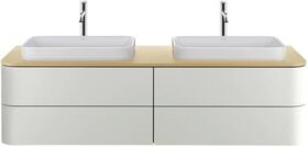 Duravit Konsolenplatte HAPPY D.2 PLUS 16x1600x550mm m 2 Ausschnitten medi Ei