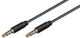 Audio Verbindungskabel AUX, 3,5 mm Stereo 4-pol., Slim, CU, 2m- VPE: 1