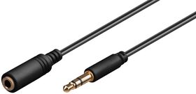 Kopfhörer- und Audio- Verlängerungskabel AUX, 3,5 mm 3-pol, slim, 2m- VPE: 1