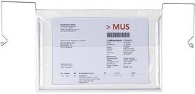 Drahtbügeltasche Maße 165x245mm A5 S.180µ quer m.Klappe PVC-Weichfolie TRANSPAK - VPE: 200