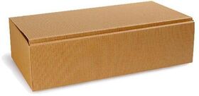 Flaschengeschenkkarton Maße 361x188x94mm natur offene Welle natur TRANSPAK - VPE: 25