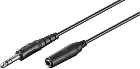 Kopfhörer- und Audio- Verlängerungskabel AUX, 3-pol 6,35 mm, 5m- VPE: 1