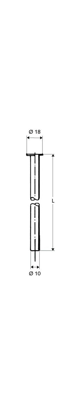 Schell Kupferrohr 10 mm für 1/2Zoll, Bördel 18mm, chrom 300mm
