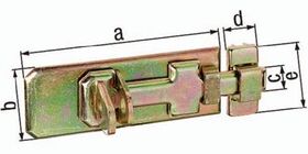 Sicherheits-Schlossriegel L.120mm B.45mm STA galv. gelb verz. GAH