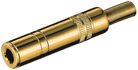 Klinkenkupplung - 6,35 mm - stereo, Klinke6,35mmBuchse(3-Pin,stereo)- VPE: 10