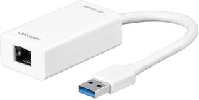USB-A-Ethernet-Adapter, weiß, RJ45-Buchse(8P2C)- VPE: 1