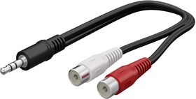 Audio-Kabeladapter 3,5 mm, Stecker zu Stereo-Cinch-Buchse, 0.2m- VPE: 1