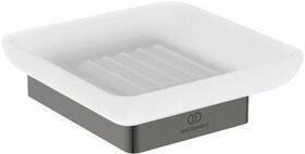 IDS Seifenschale CONCA eckig, mit Wandhalter magnetic grey IDEAL STANDARD