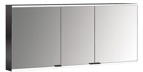 Emco LED-Lichtsp.schr. PRIME 2 FACELIFT AP 1400x700mm 3-türig schwarz/spiegel EMCO