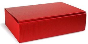 Flaschengeschenkkarton Maße 363x252x94mm bordeaux offene Welle bordeaux TRANSPAK - VPE: 25