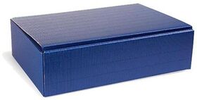Flaschengeschenkkarton Maße 363x252x94mm saphirblau offene Welle saphirblau - VPE: 25