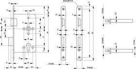ZT-Einsteckschl.0515 PZ 24/ 60/72/8mm DIN L silber rd Kl 3 Zinkdruckgruss BKS