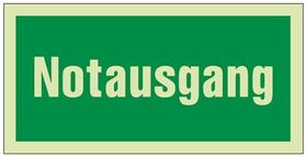 Rettungszeichen BGV A8 L297xB148mm Notausgang grün/weiß Ku.