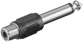Cinch-Adapter zu Mono-AUX-Klinke 6,35-mm-Stecker, Klinke6,35mmStecker(2-Pin,mono)- VPE: 10